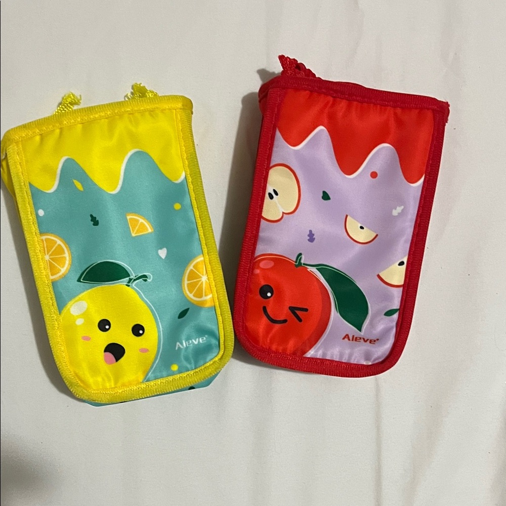 Kids Fruit-Themed Pouches - Yellow and Red